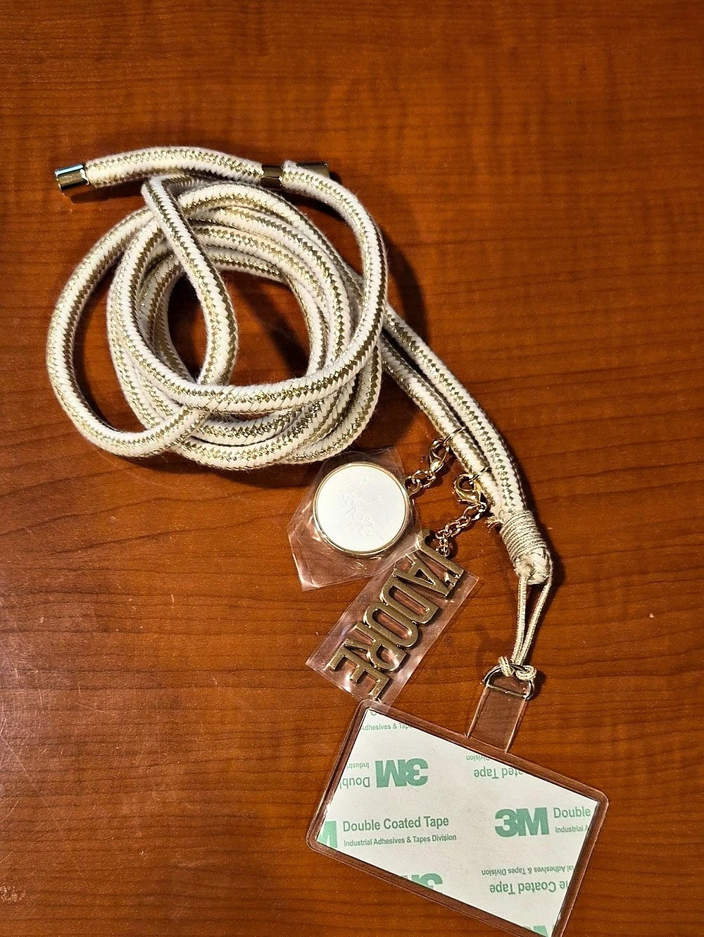 Dior J'Adore Phone Strap / Lanyard White & Gold
